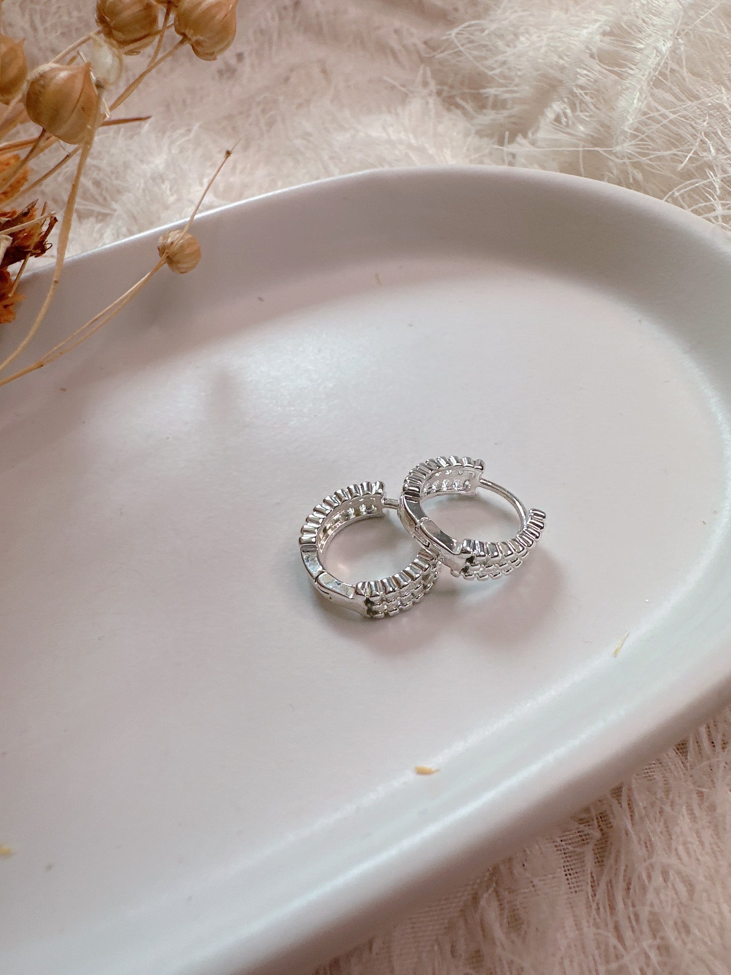 Stainless steel mini hoop earrings