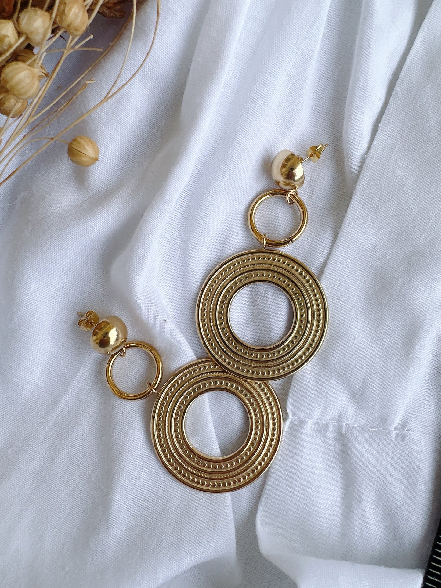925 Silver post bohémienne big earrings
