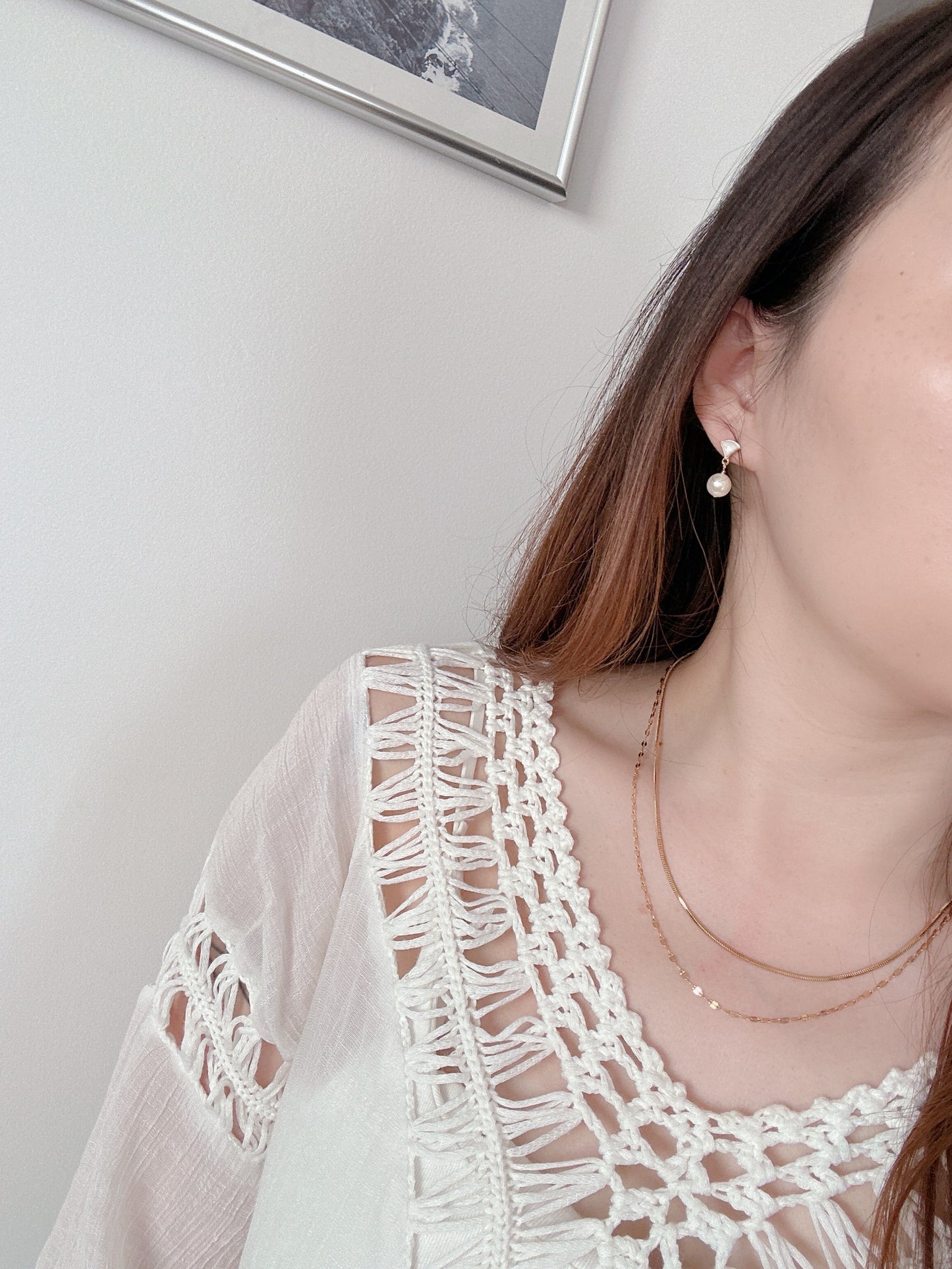 925 silver post pearl earrings