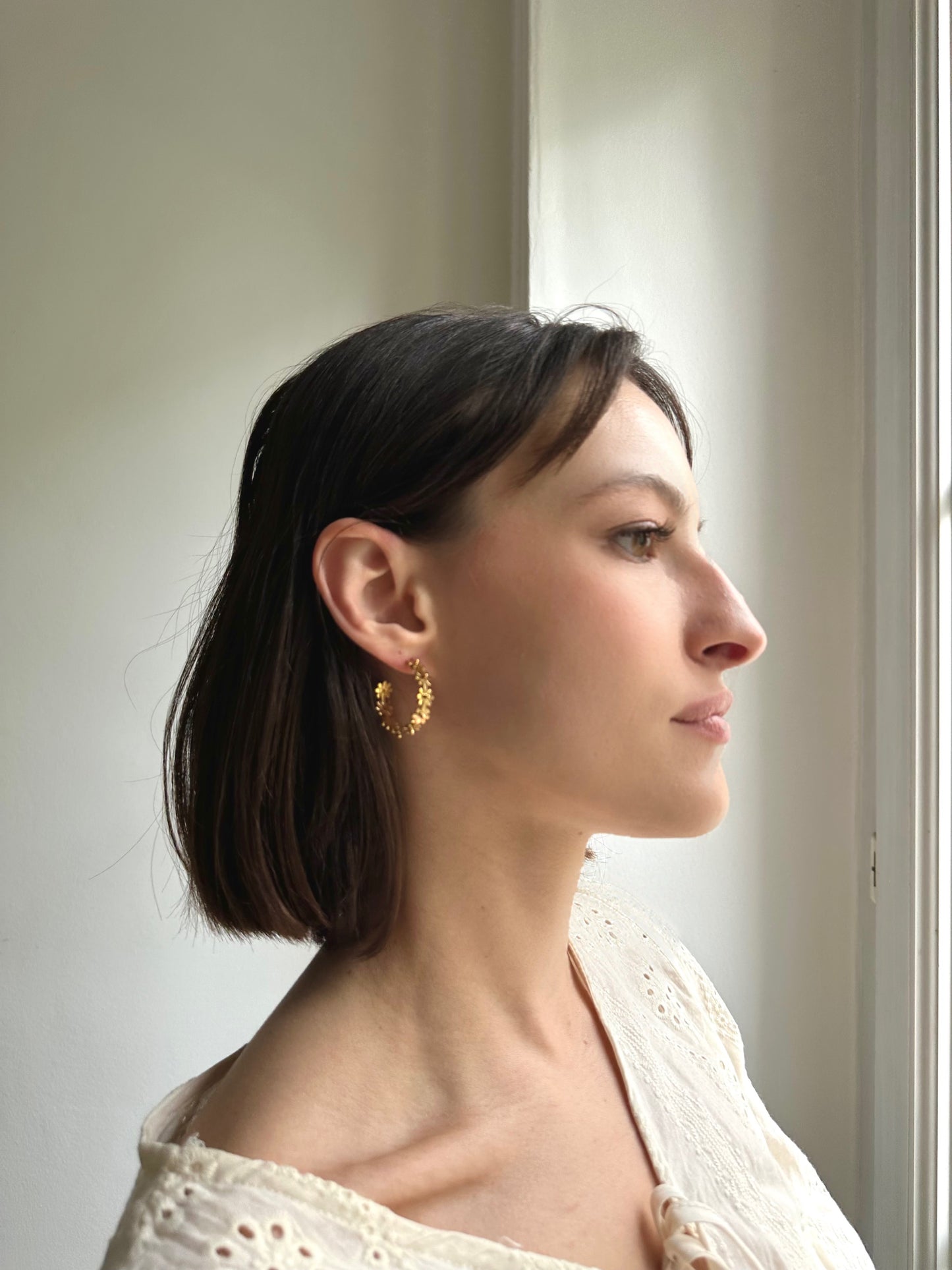 Soul Mate Edelweiss Flower & Stainless Steel hypoallergenic Earrings