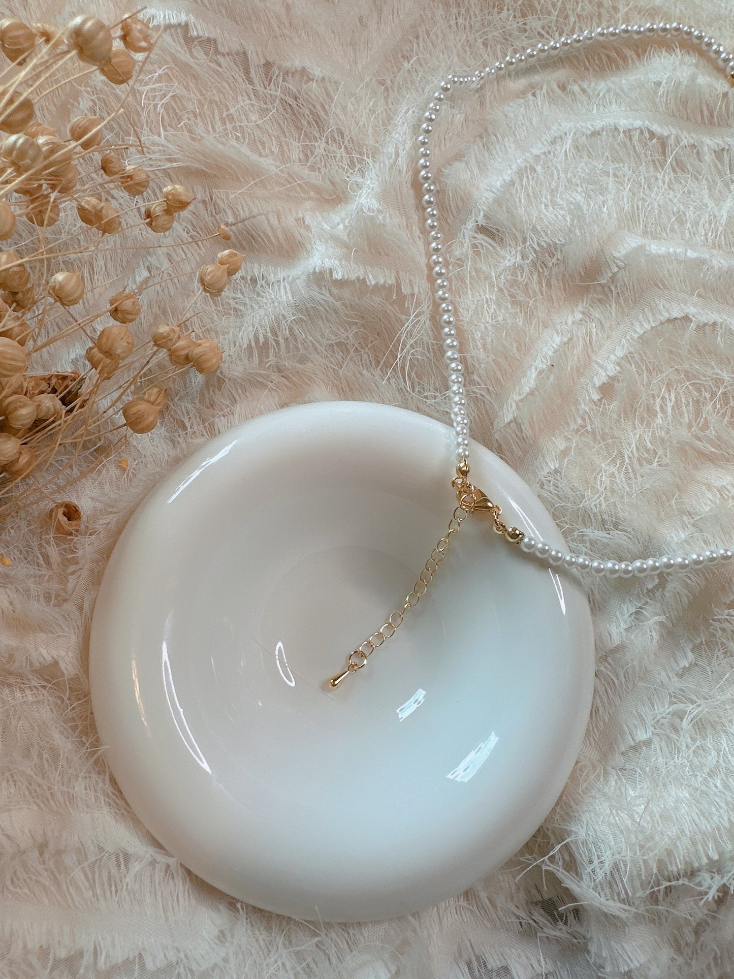 Soul Mate & Vintage style pearl brown stone necklace