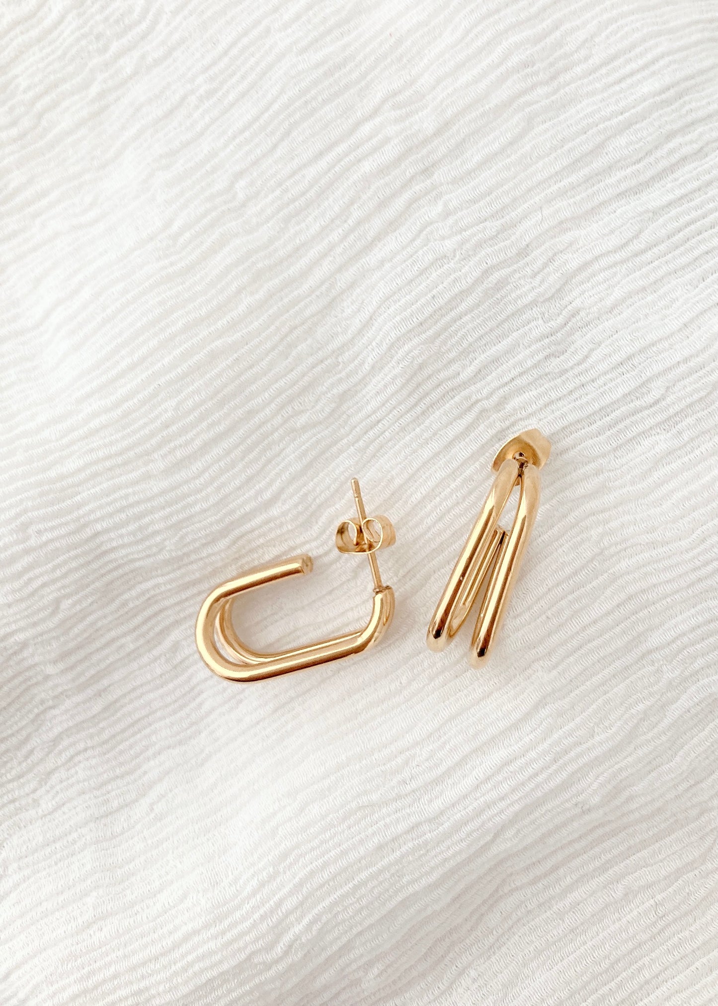 Soul Mate V & 18K Gold Plated Earrings
