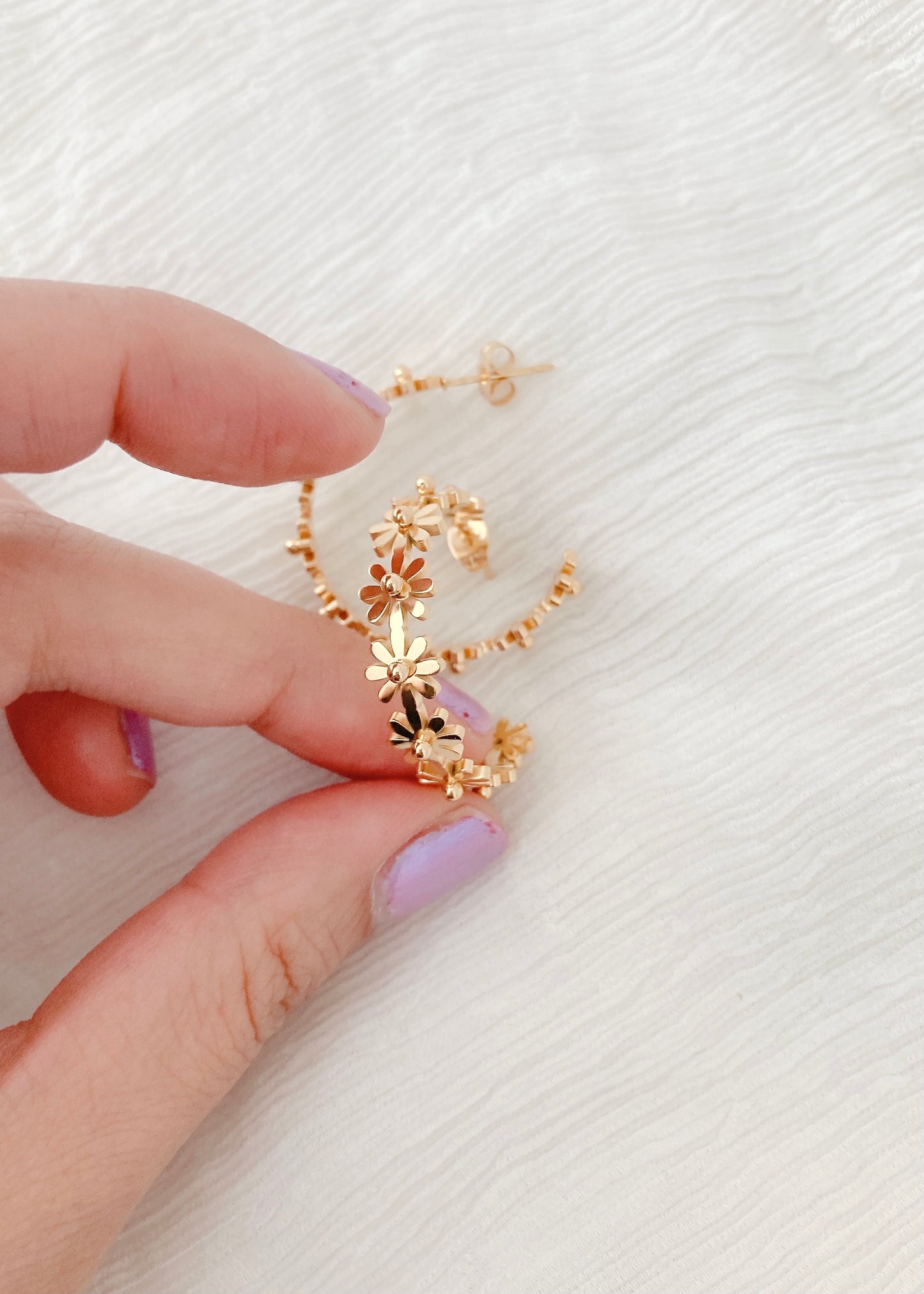 Soul Mate Edelweiss Flower & Stainless Steel hypoallergenic Earrings