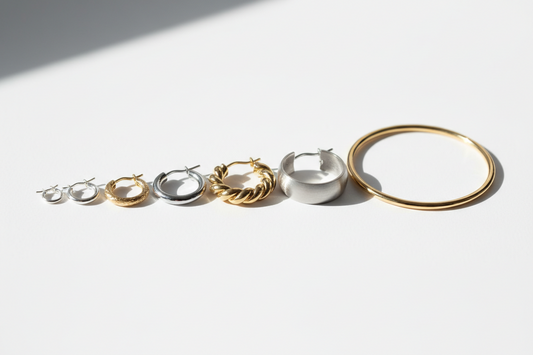 Hoop earrings in different sizes from small to large
