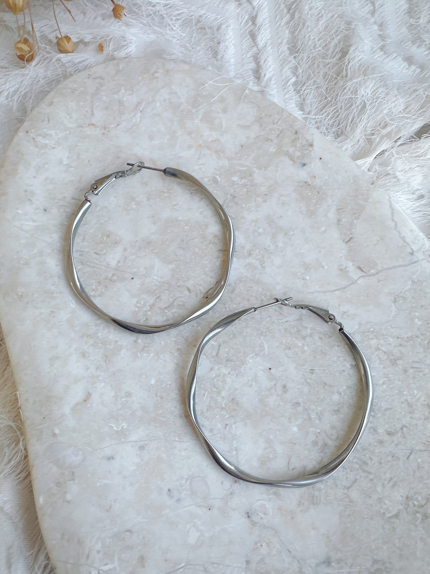 50mm Stainless steel big hoop earrings