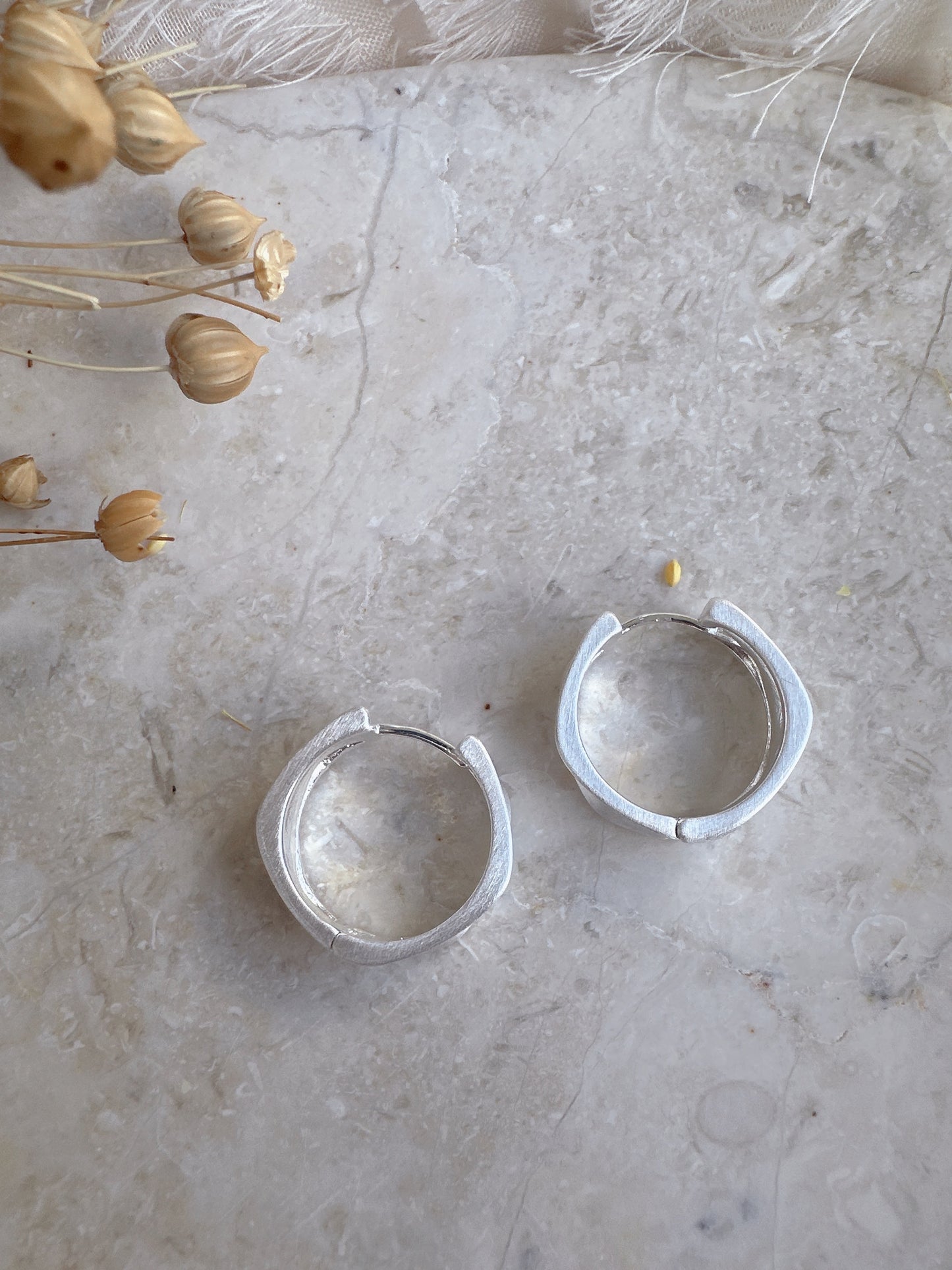 Soul Mate  & 925 silver post hoop earrings