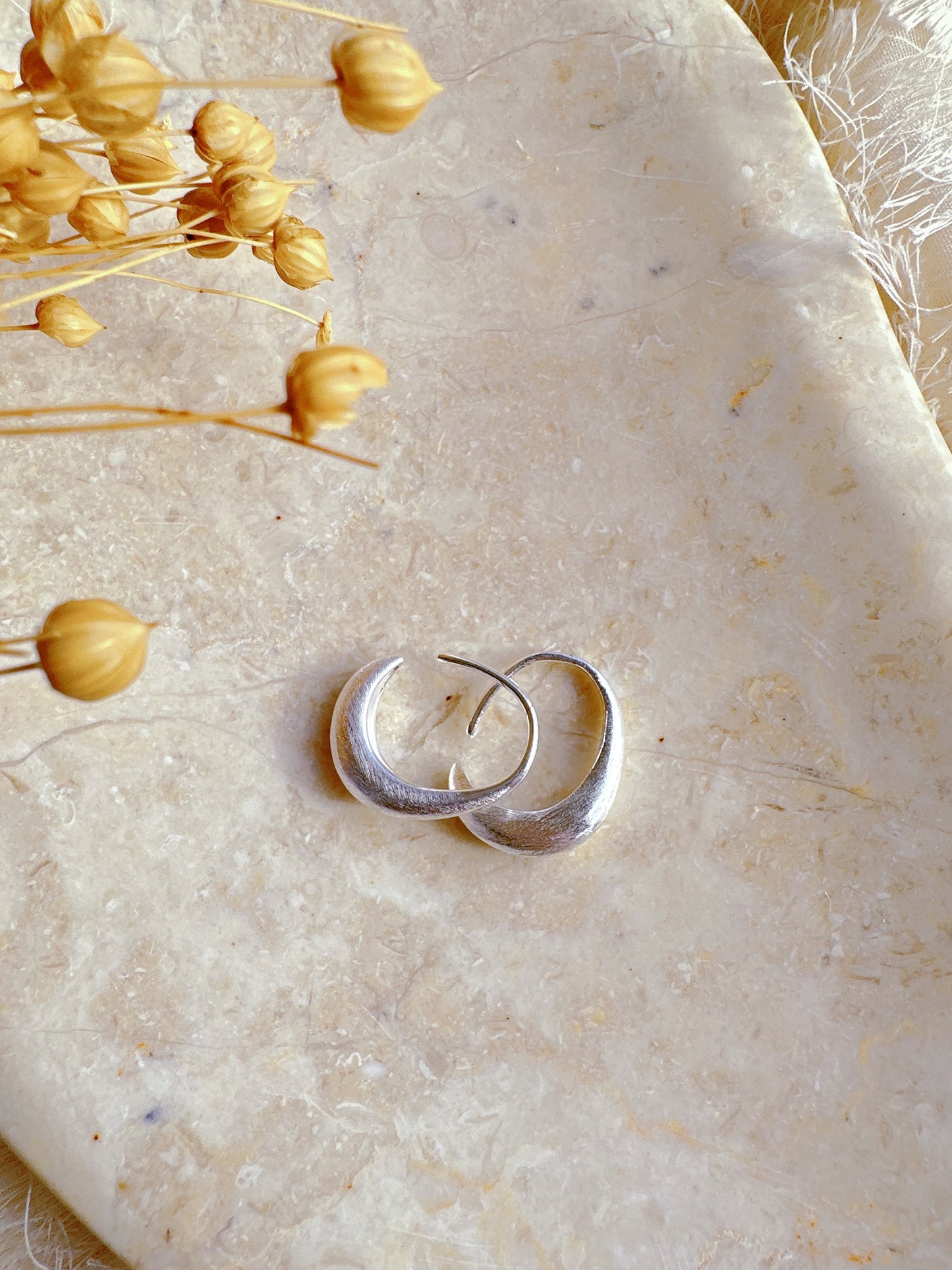 925 silver post silver color earrings