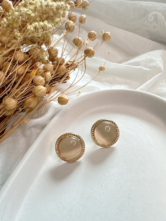 925 Silver post round earrings