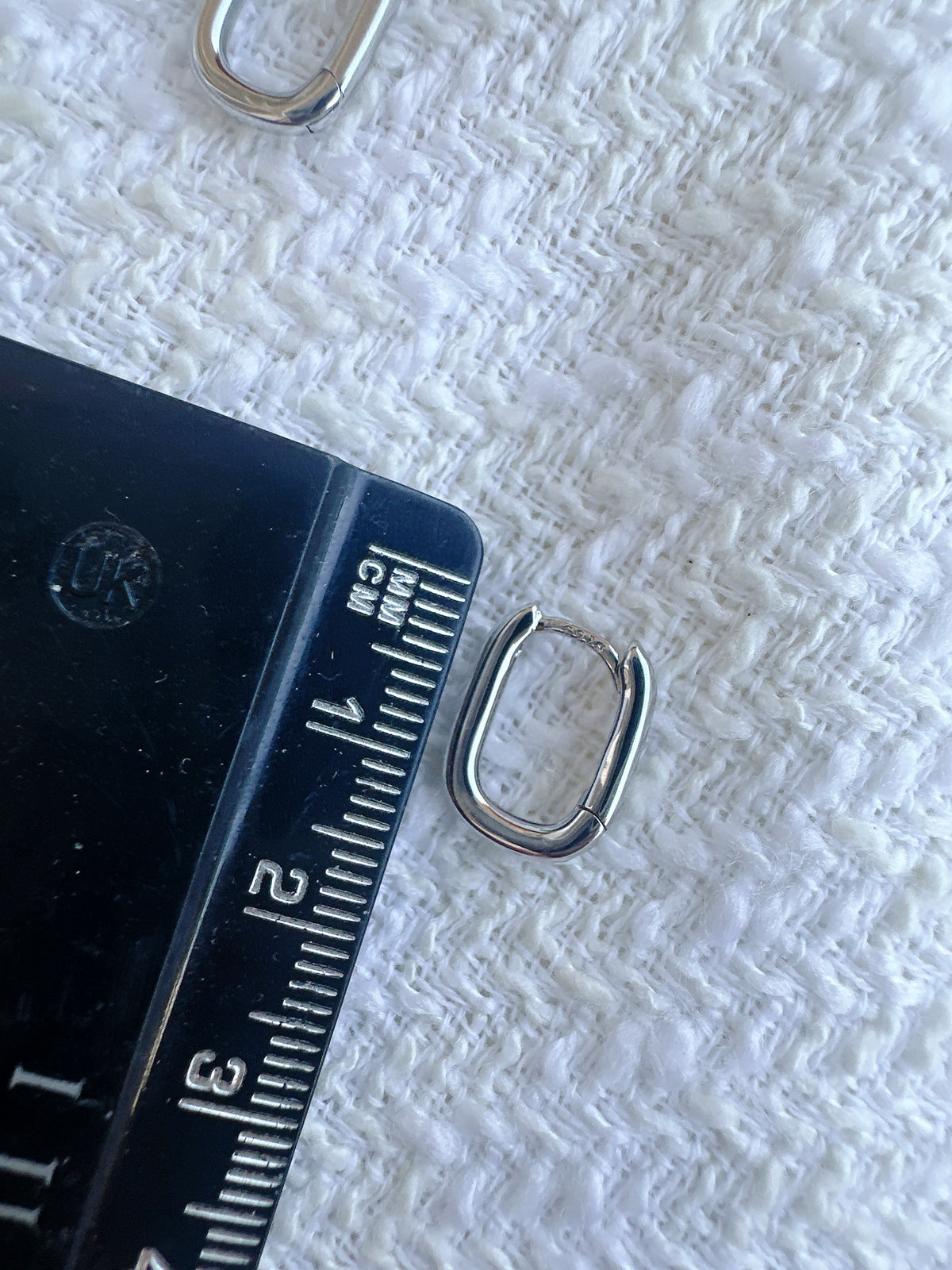 1.2cm Square Minimalist Unisex Small Hoop 925 Sterling Silver Earrings