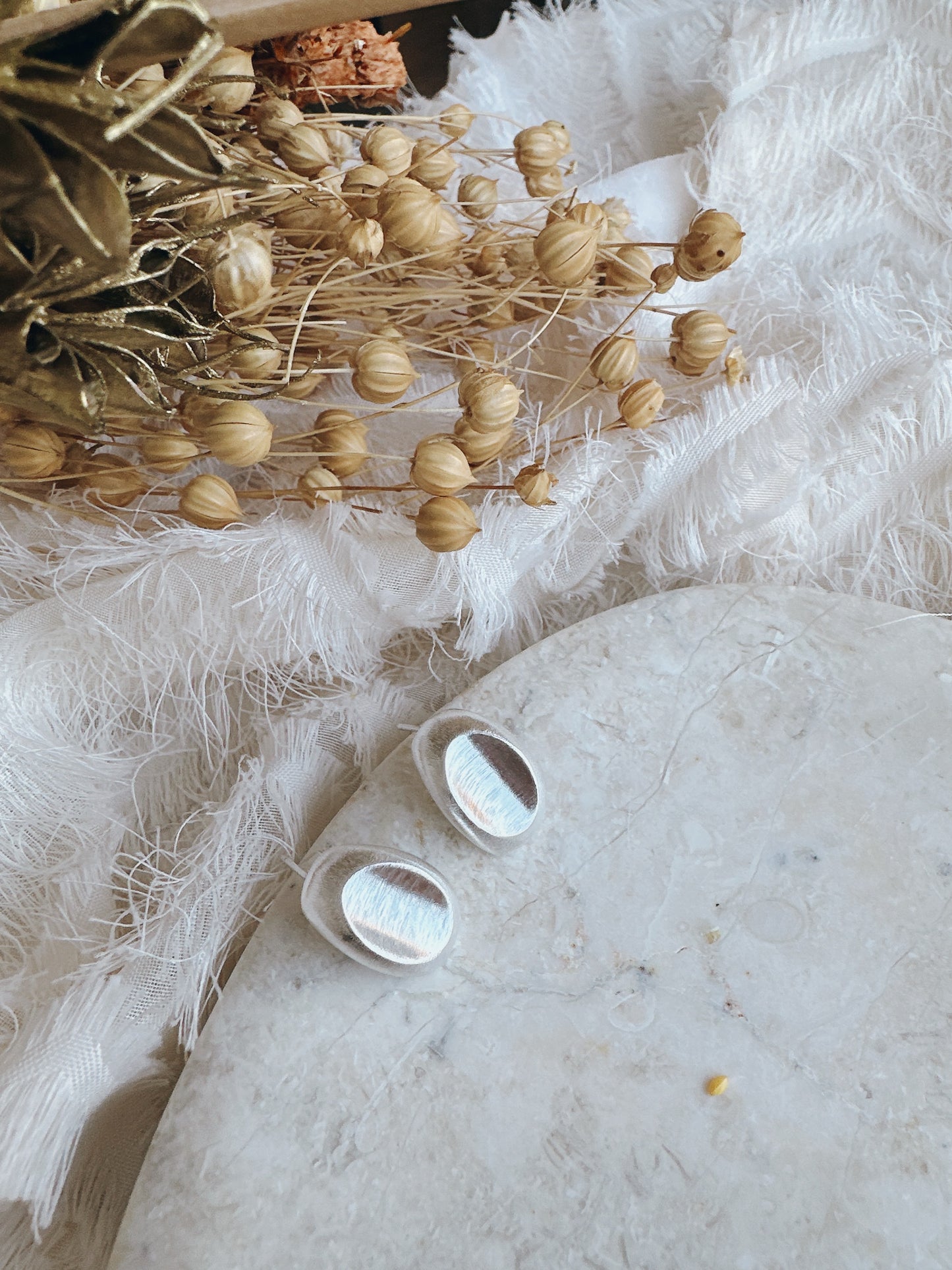 Soul Mate Q & 925 Silver post hoop earrings