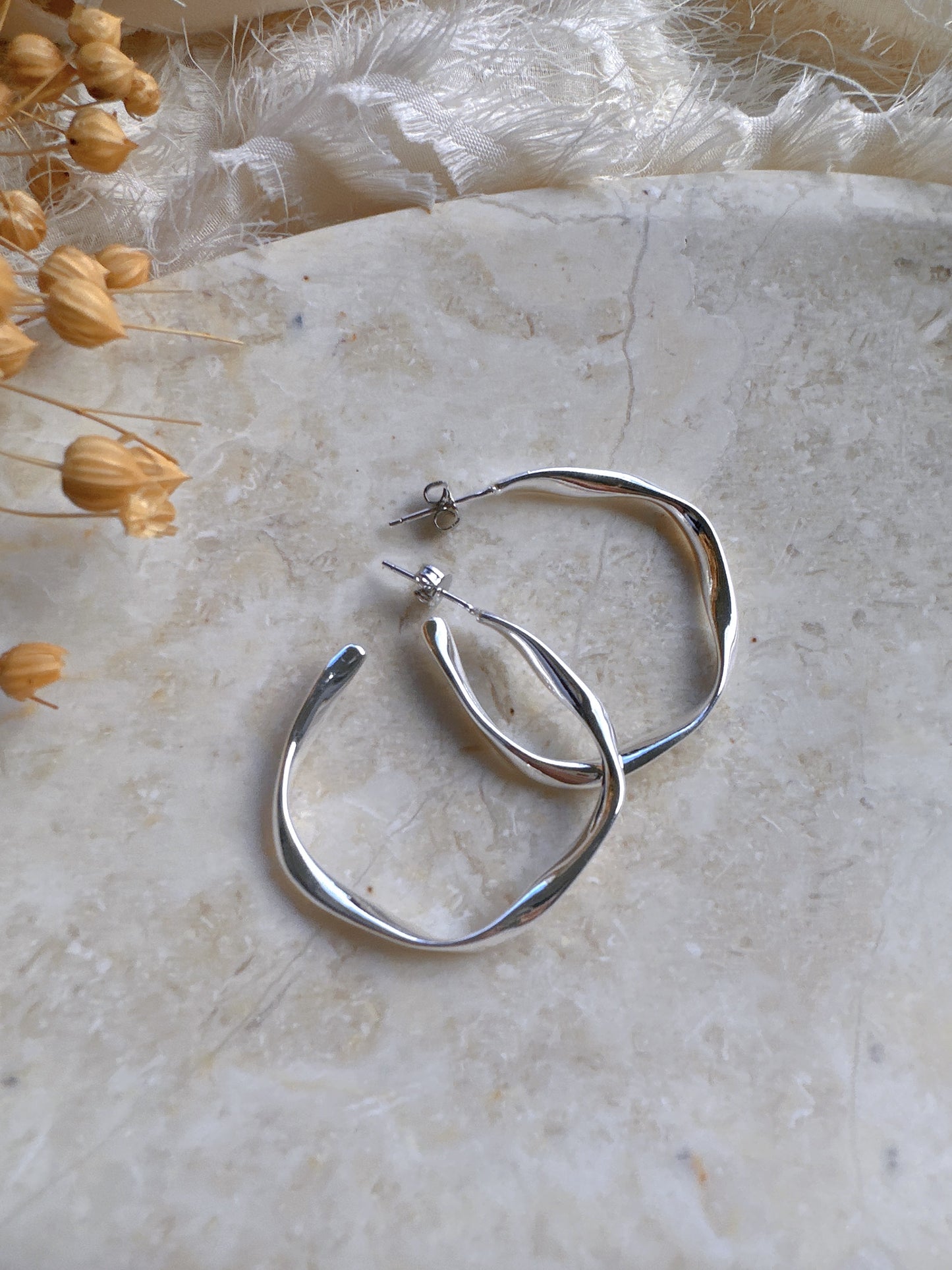 35mm 925 silver post earrings