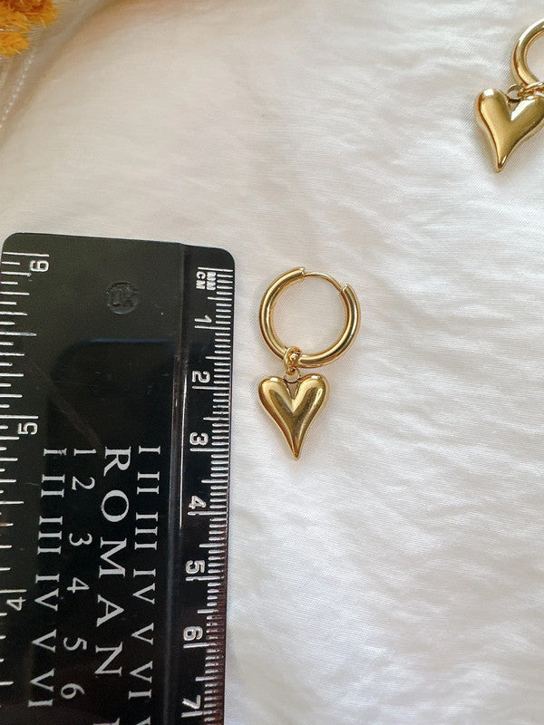 Soul Mate & Gold plated stainless steel heart shape earrings