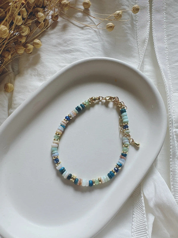 Soul Mate  Blue & natural shell bracelet