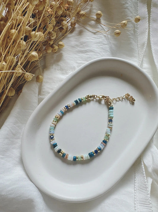 Soul Mate  Blue & natural shell bracelet