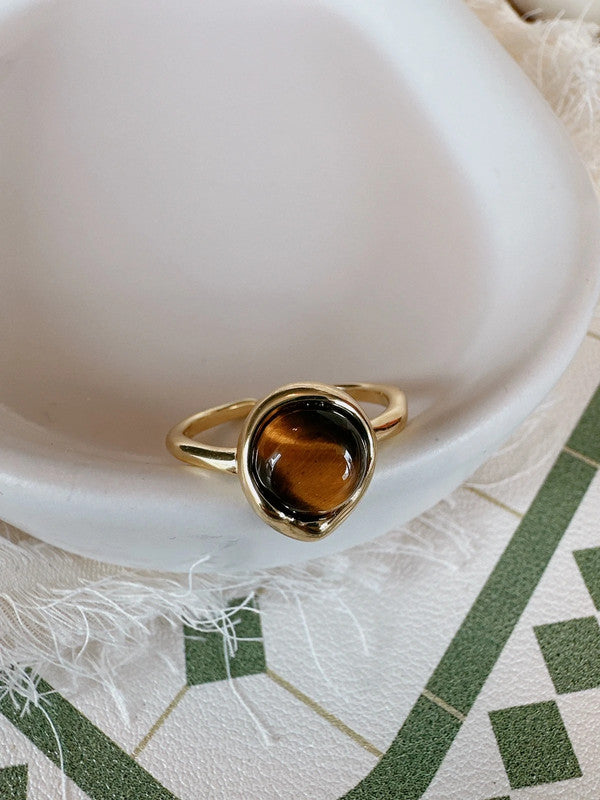 Soul Mate  & Adjustable brown stone ring