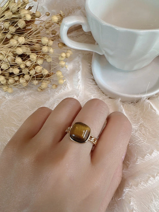 Soul Mate  & Adjustable Amber stone ring