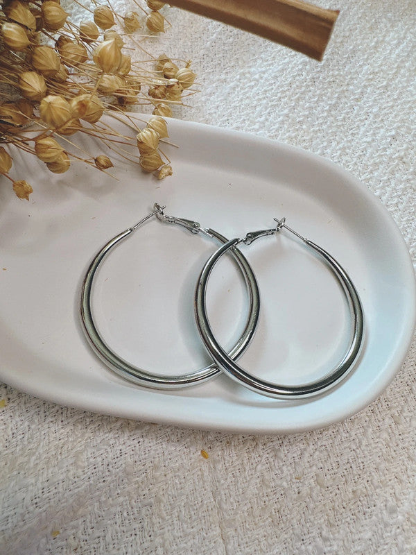 Soul Mate & 925 Silver post big hoop earrings 50mm