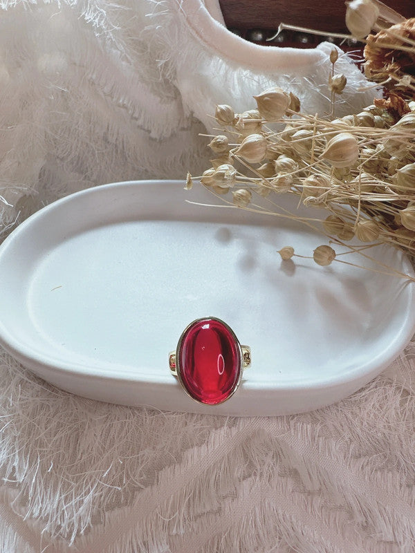 Soul Mate  & Adjustable red stone ring