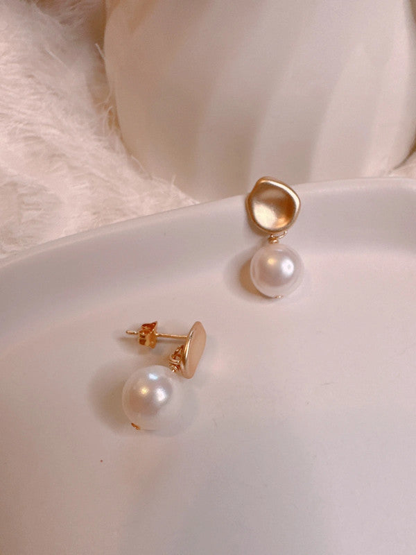 Soul Mate  & 925 Silver post natural pearl earrings