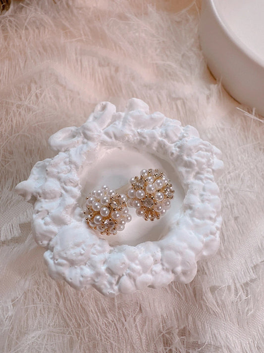 Soul Mate & 925 sterling Silver  pearl mini earrings