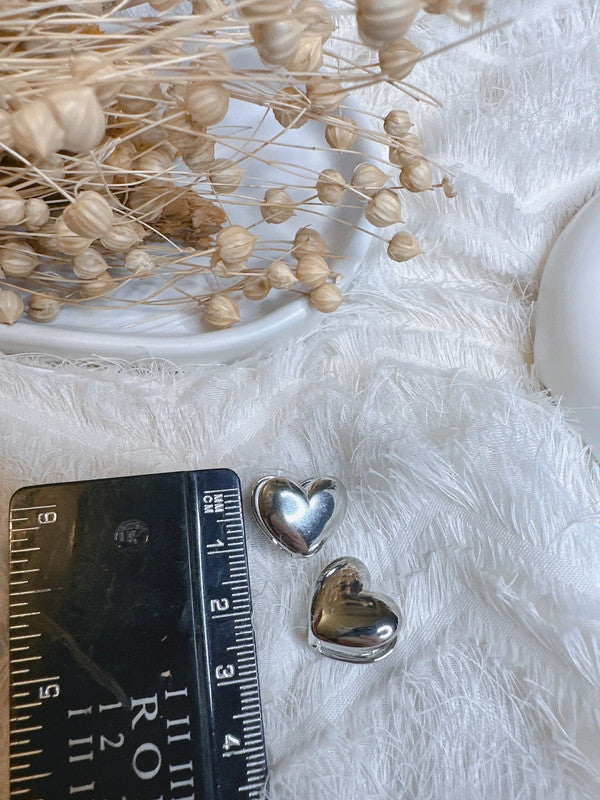 Soul Mate  & 925 Silver post heart shaped earrings