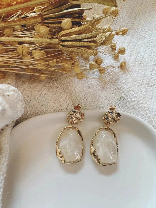 Soul Mate & - White stone look 925 Silver post earrings