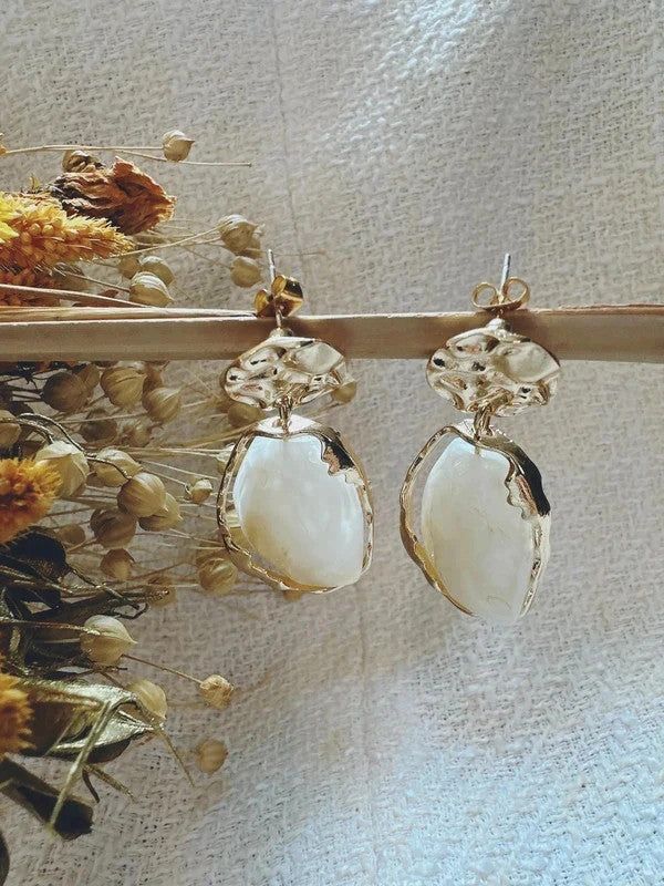 Soul Mate & - White stone look 925 Silver post earrings