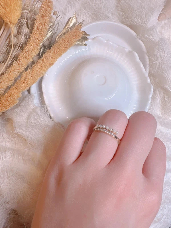 Soul Mate  & Pearl adjustable ring