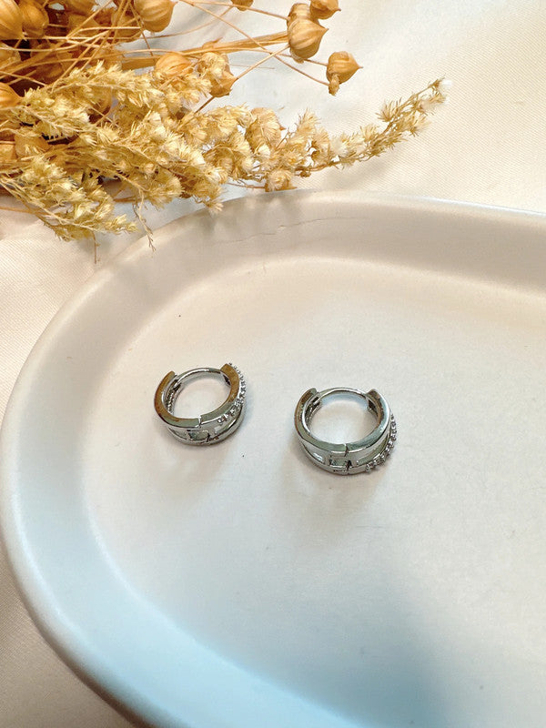 Soul Mate & stainless steel mini hoop earrings