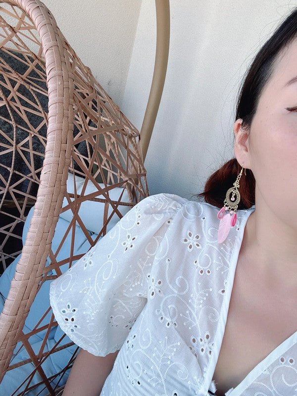 925 silver post Bohemia feather earrings