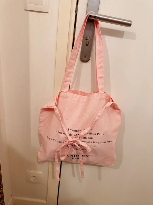 Soul Mate & Pink shopping bag with inner pocket and zipper