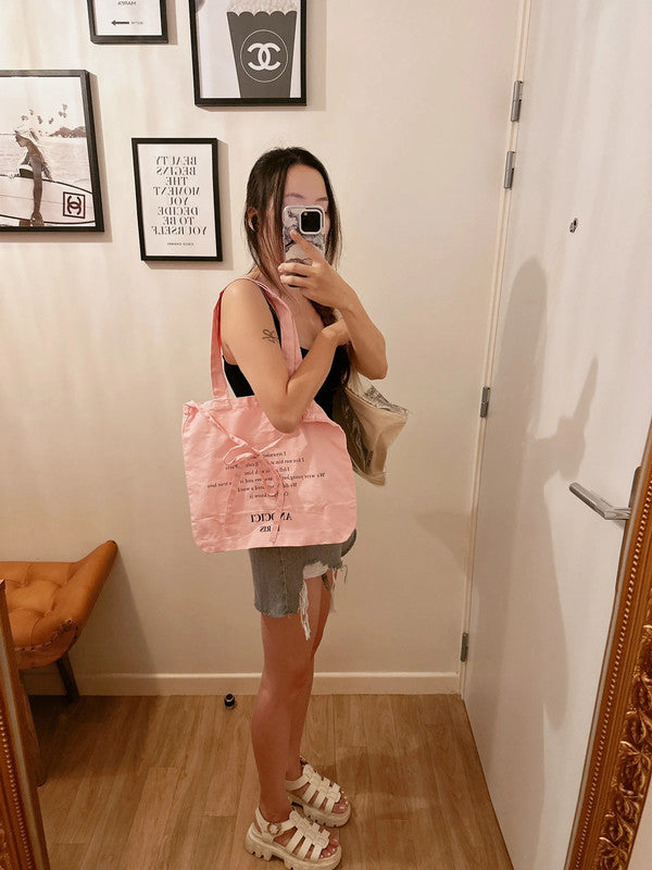 Soul Mate & Pink shopping bag with inner pocket and zipper