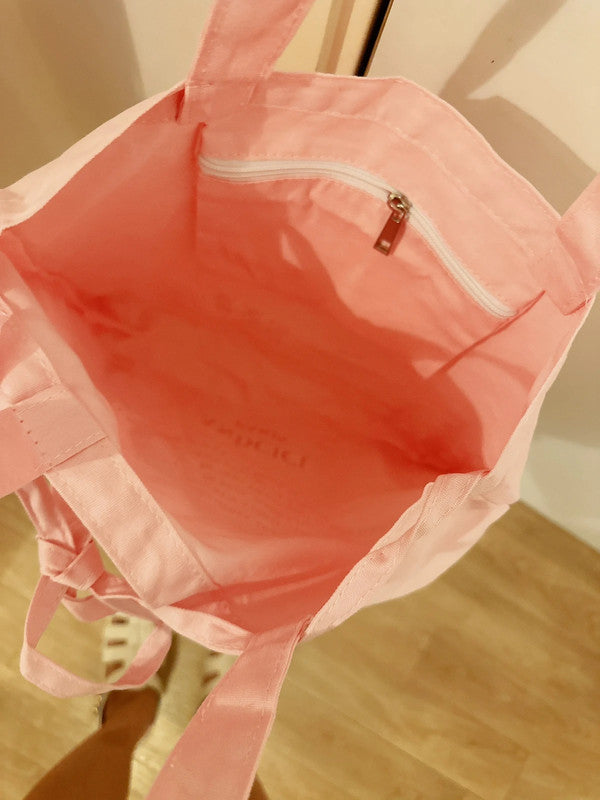 Soul Mate & Pink shopping bag with inner pocket and zipper