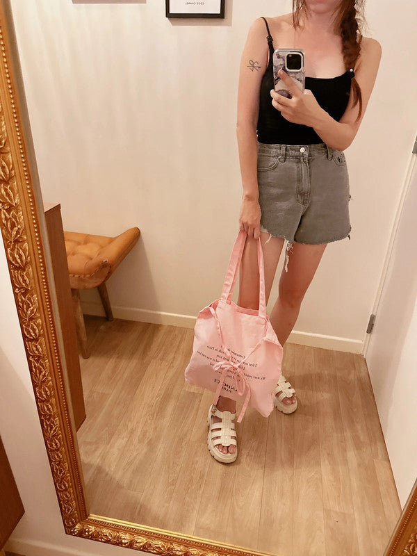 Soul Mate & Pink shopping bag with inner pocket and zipper
