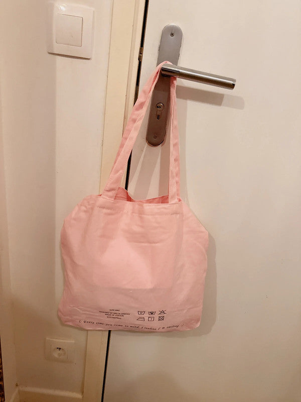 Soul Mate & Pink shopping bag with inner pocket and zipper