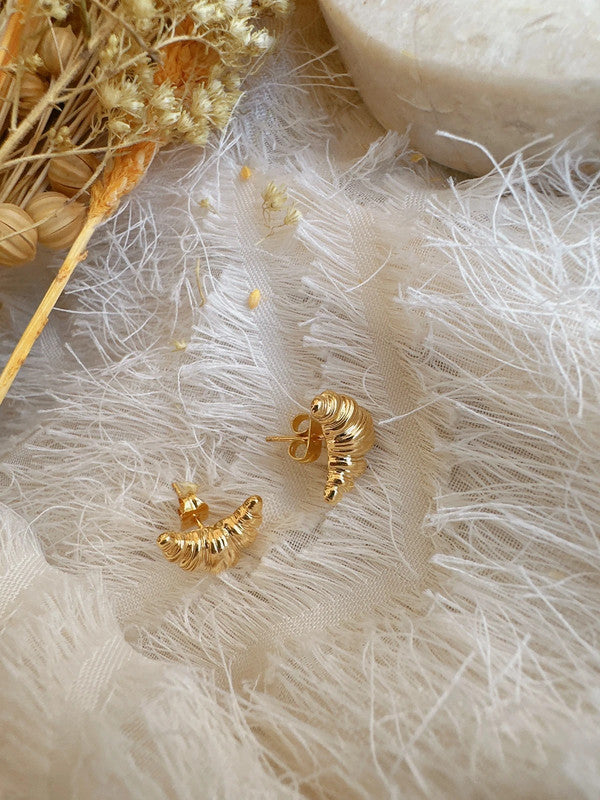 Soul Mate & 925 silver post crossant mini earrings