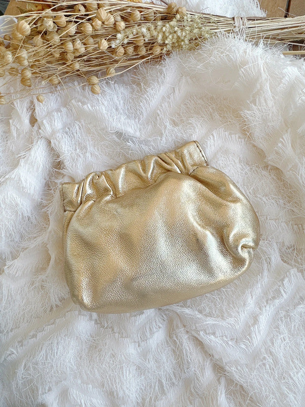 Soul Mate & Small coin purse with lamb leather (silver) (gold)