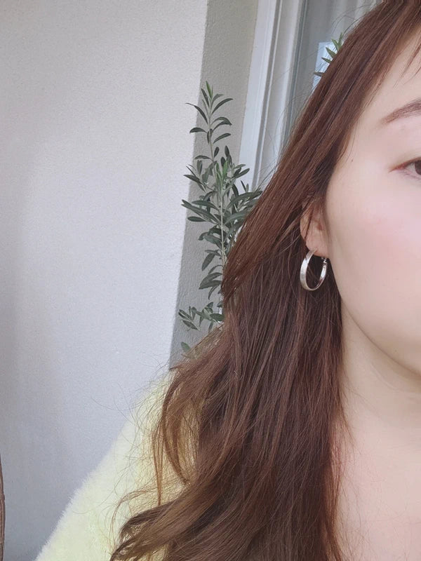 Soul Mate  30 & 30mm 925 silver post hoop earrings