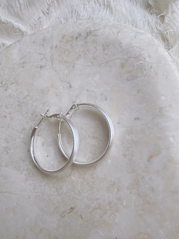 Soul Mate  30 & 30mm 925 silver post hoop earrings