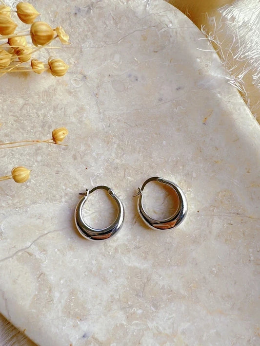 Soul Mate mini hoop & 22mm 925 sterling silver hoop earrings