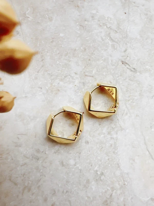 Soul Mate mini hoop & 925 sterling silver minimalist mini punk hoop earrings