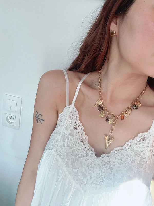 Soul Mate 153 & Heart shaped stainless steel bohemian necklaces