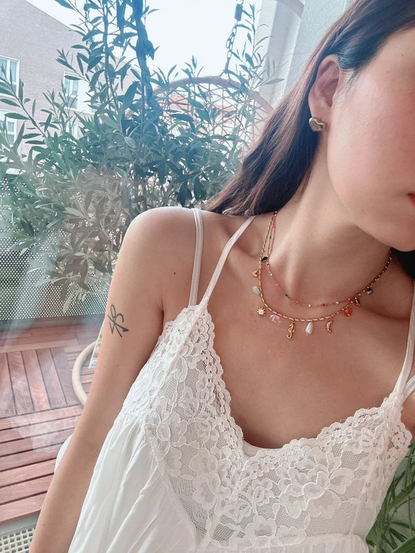 Soul Mate BB & Stainless steel double layer bohemian necklace