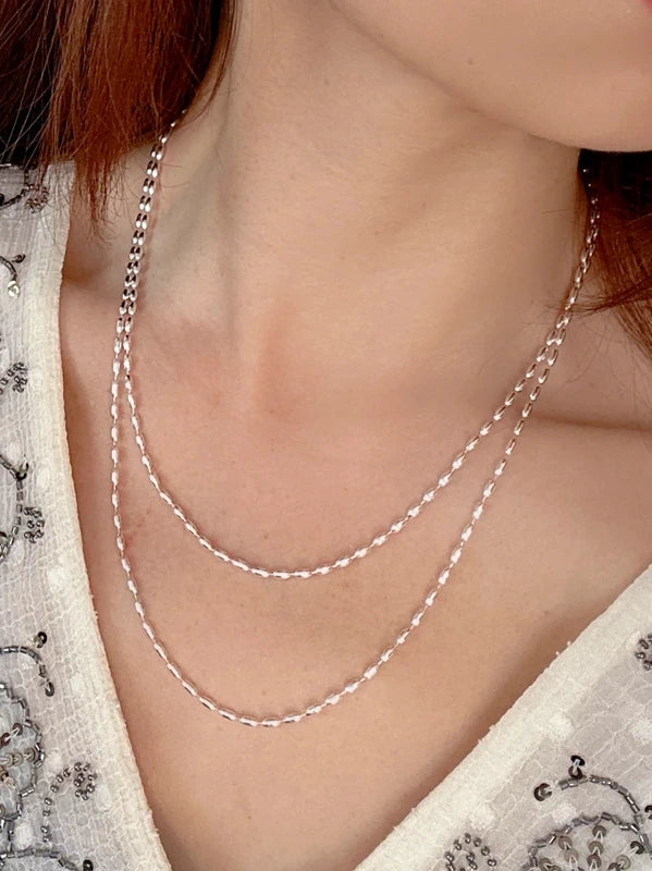 Set of two 925 sterling silver necklaces