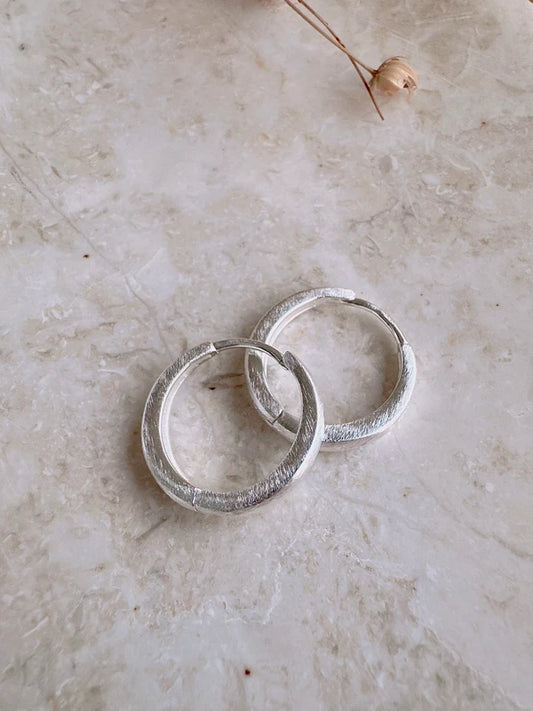 18mm 925 sterling silver minimalist hoop earrings