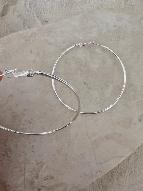 60mm extra large hoop / 925 sterling silver hoop earrings