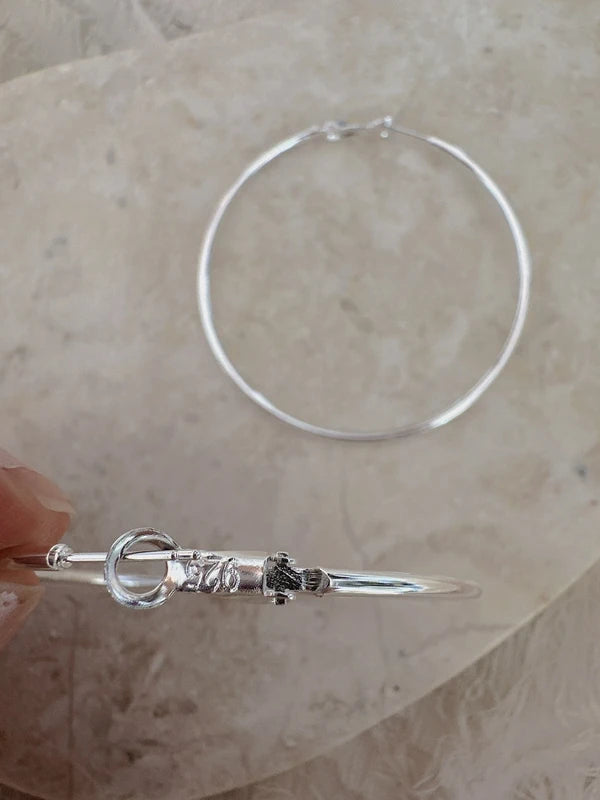60mm extra large hoop / 925 sterling silver hoop earrings