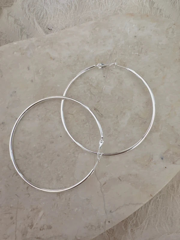 60mm extra large hoop / 925 sterling silver hoop earrings