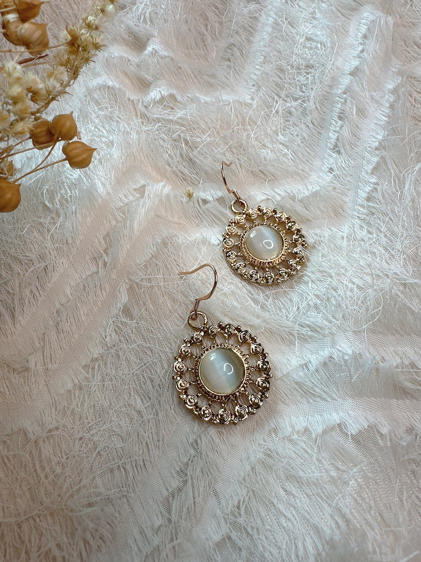 925 Silver needles rococo style earrings