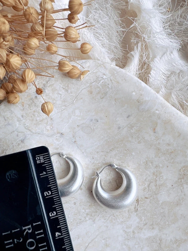 925 Silver post hoop earrings